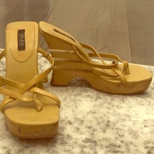 *Vintage* Tan/Nude Wedge Platform Sandals Size 8